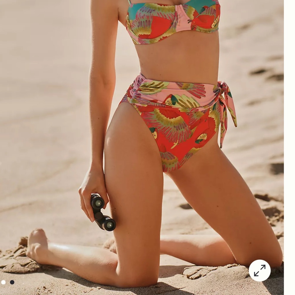 Farm Rio High-Waisted Tie Bikini Bottoms